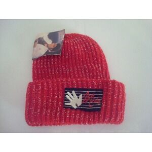 MICHAEL  JACKSON 80S  THRI beanie knit toboggan  DEADSTOCK  HAT CAP VINTAGE T4